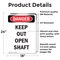 Signmission Keep Out Open Shaft Danger Sign, Vinyl Decal, 18in W x 24in L, 2PK OS-2PACK-DS-D-1824-V-2481 - alternate 3